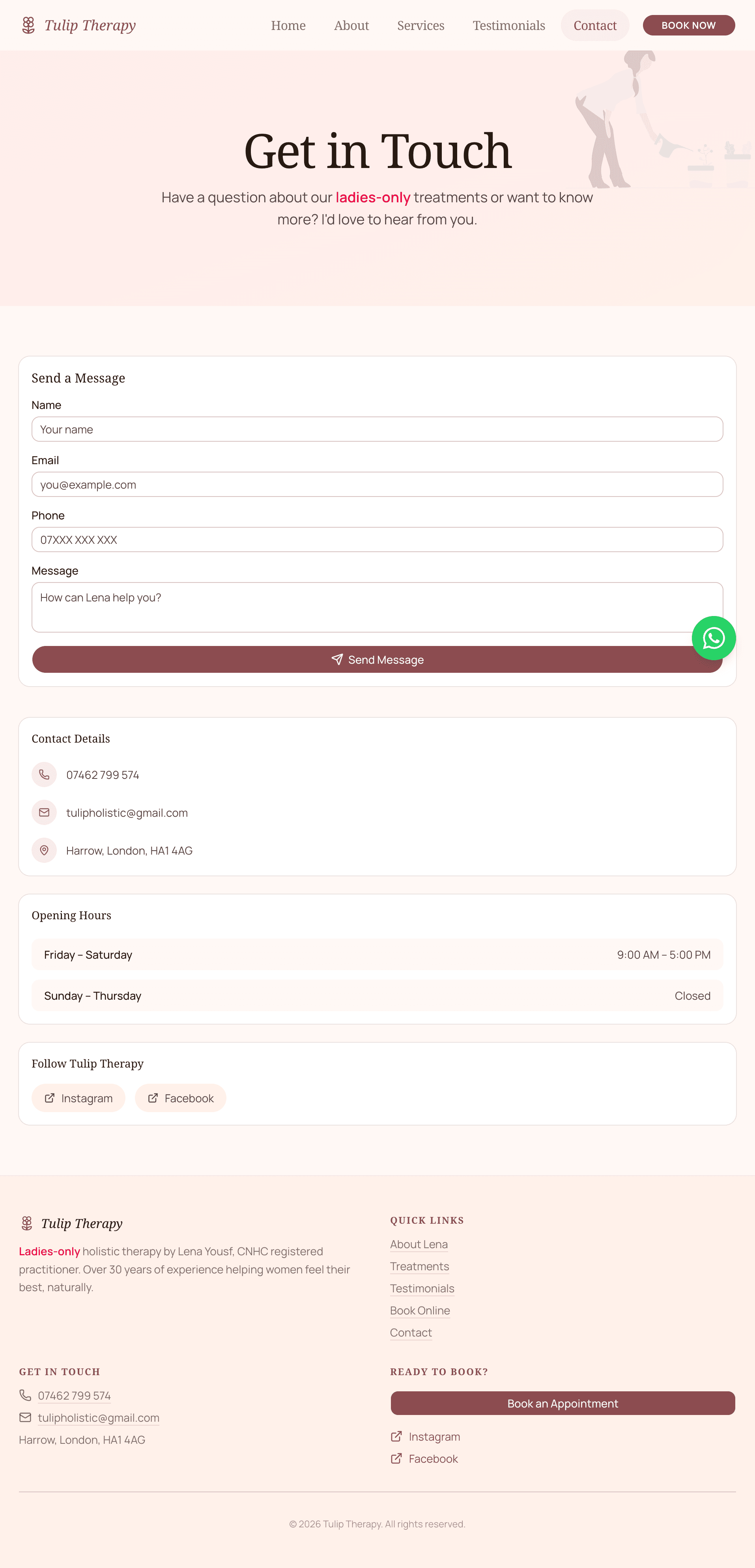 Tulip Therapy — Contact